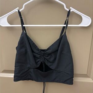 Abercrombie & Fitch Black Ruched Crop Top